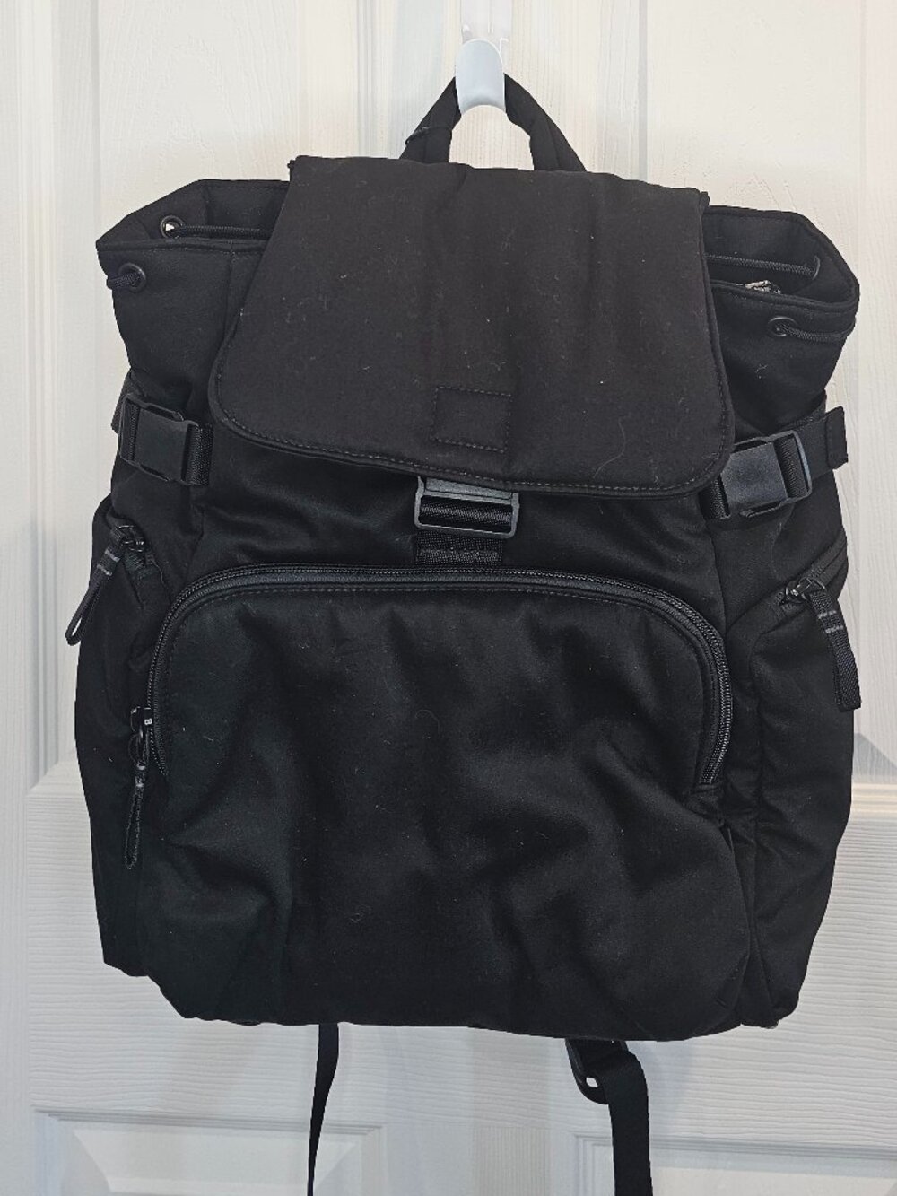 NWT Vera Bradley Recycled Cotton Utility Backpack Black Bookbag Laptop Bag